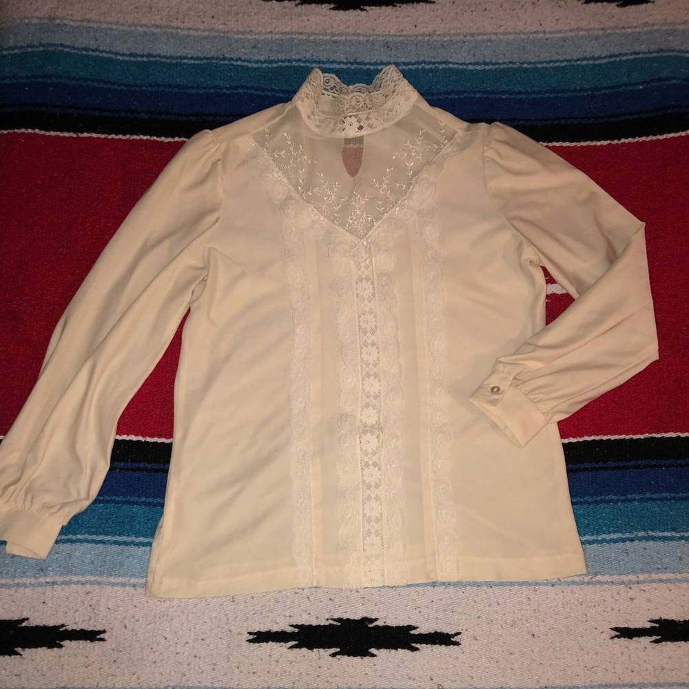 Lacy turtleneck blouse